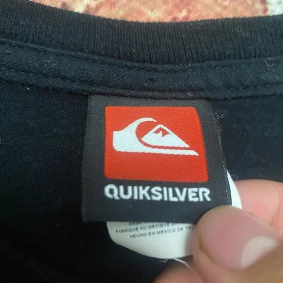 QUIKSILVER Shirt Men Small S Black Graphic Tee Surf Surfing Surfer Boards - Picture 4 of 6